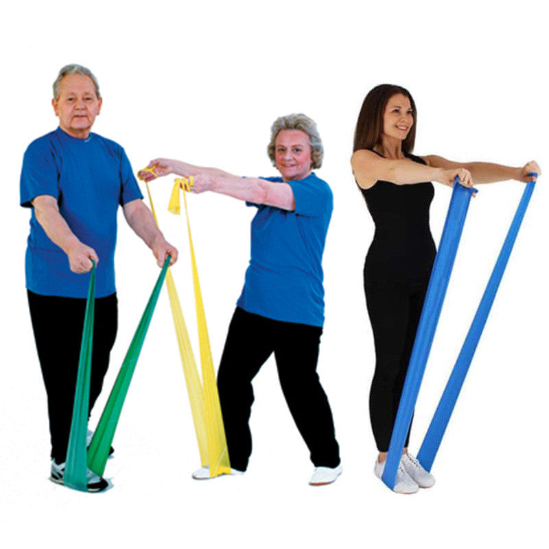 Exercício de tonificação muscular com banda de latex 🏋