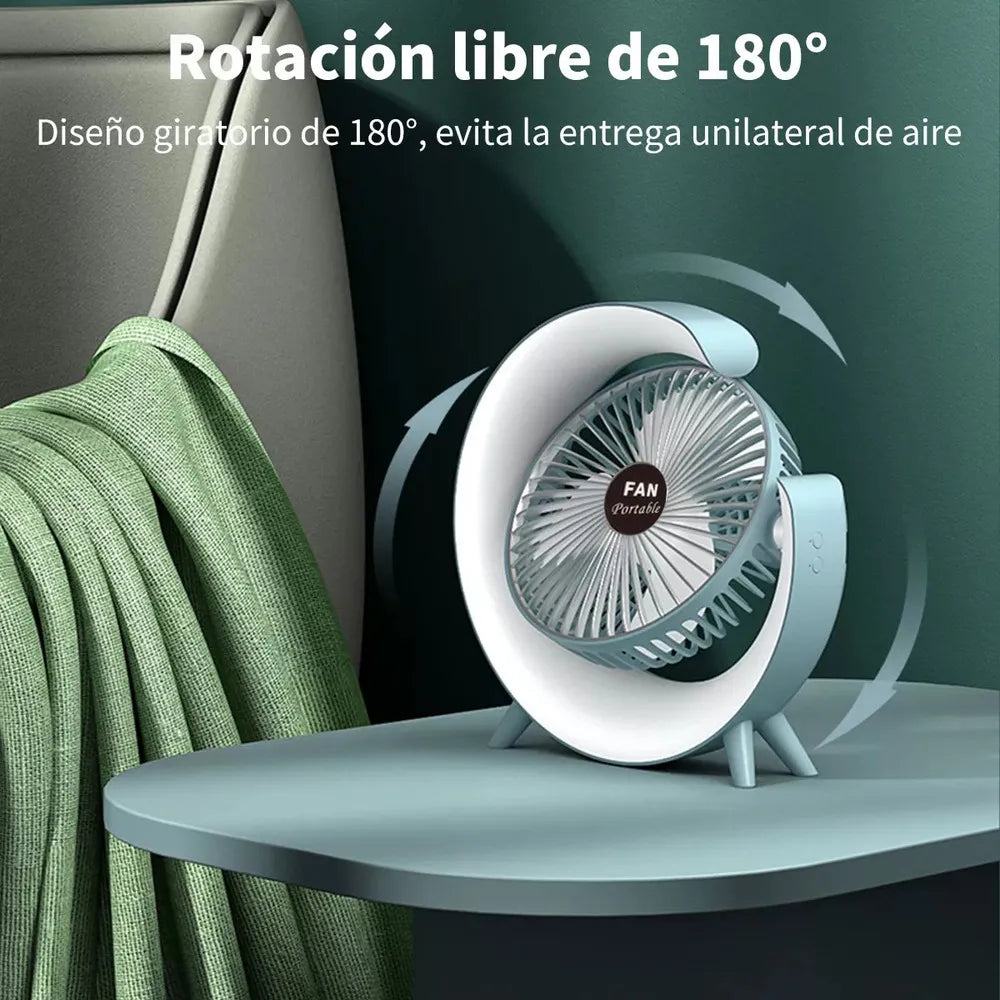 Ventilador de Mesa con Luz RGB 🌀