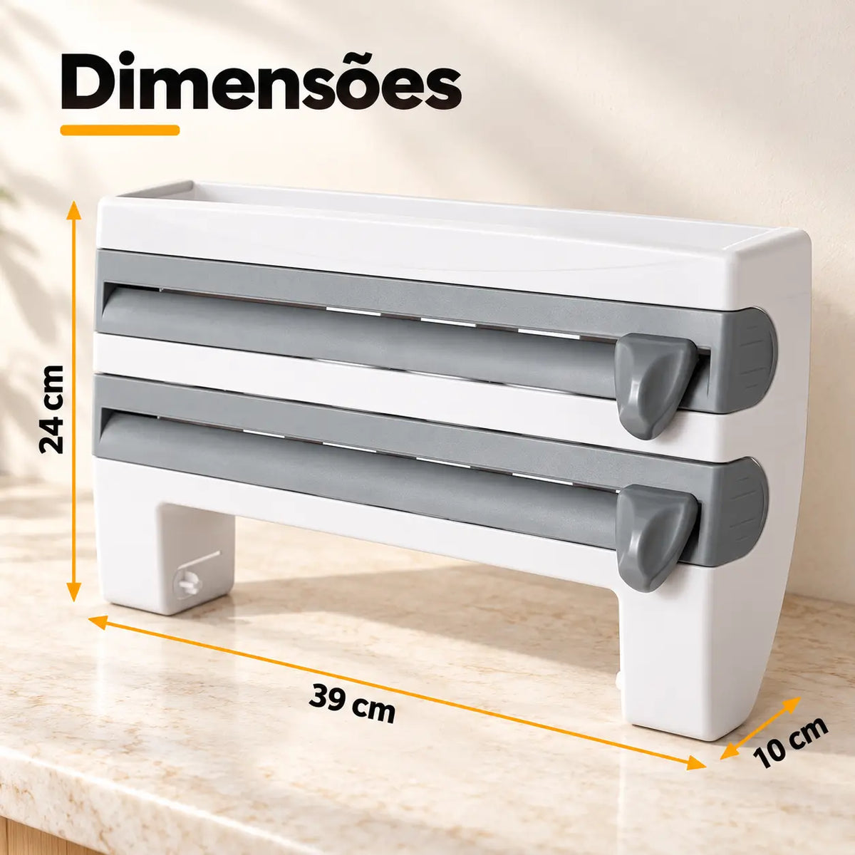 Dispensador de Papel de Cozinha 4 em 1