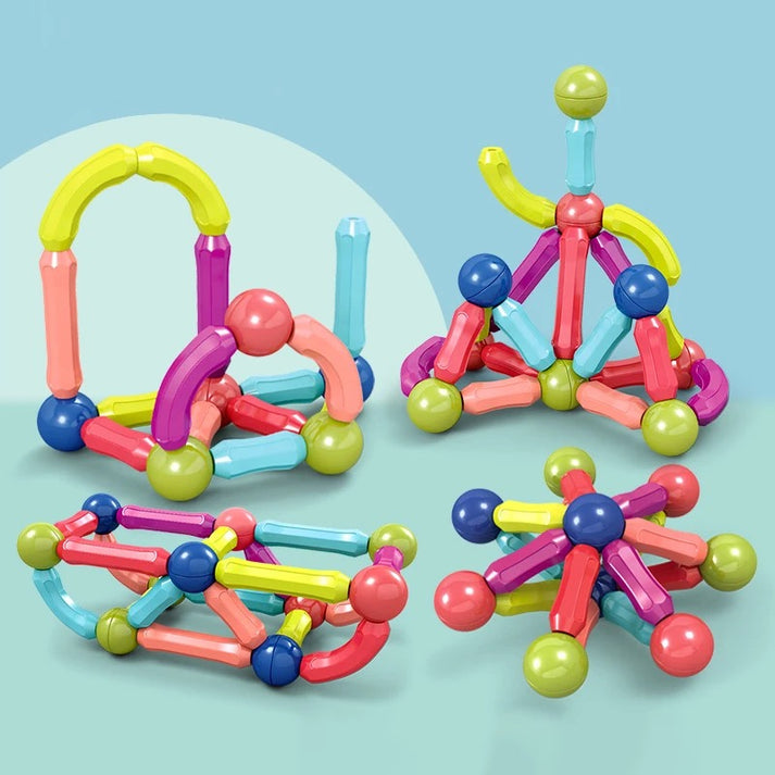 Conjunto de blocos magnéticos com 42 peças