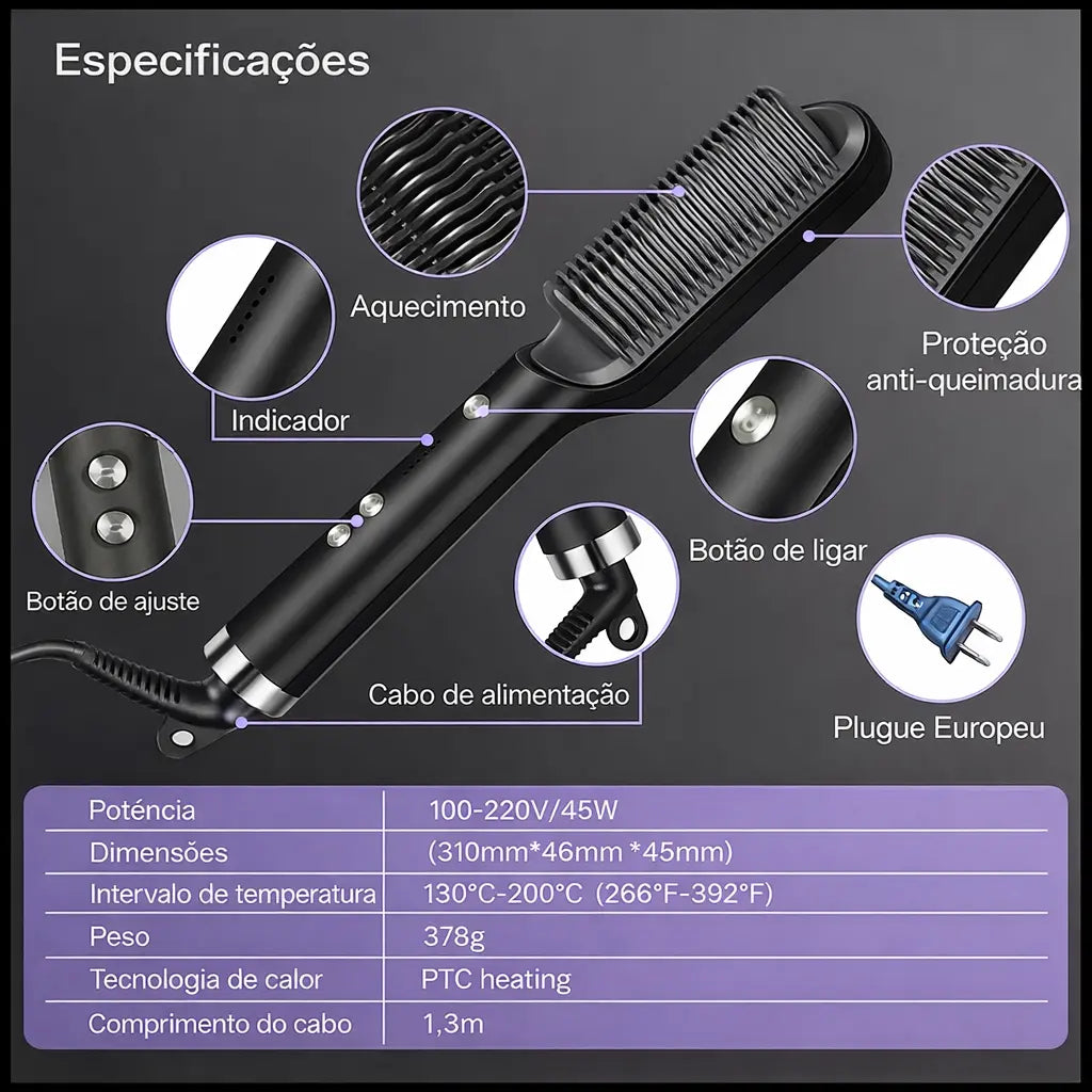 LissBrush™ Pro 💎 Escova Alisadora Instantânea