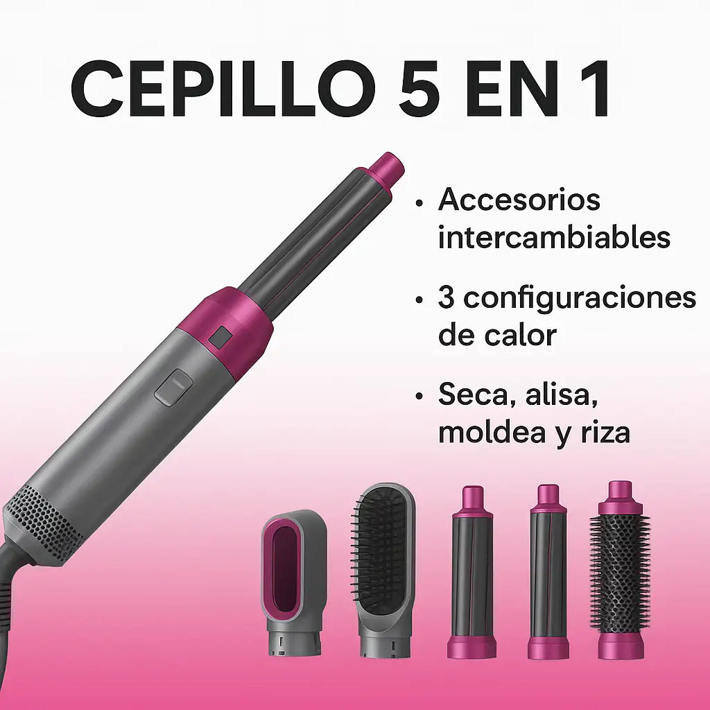 AirStyler™ 5 en 1 Cepillo Eléctrico Secador