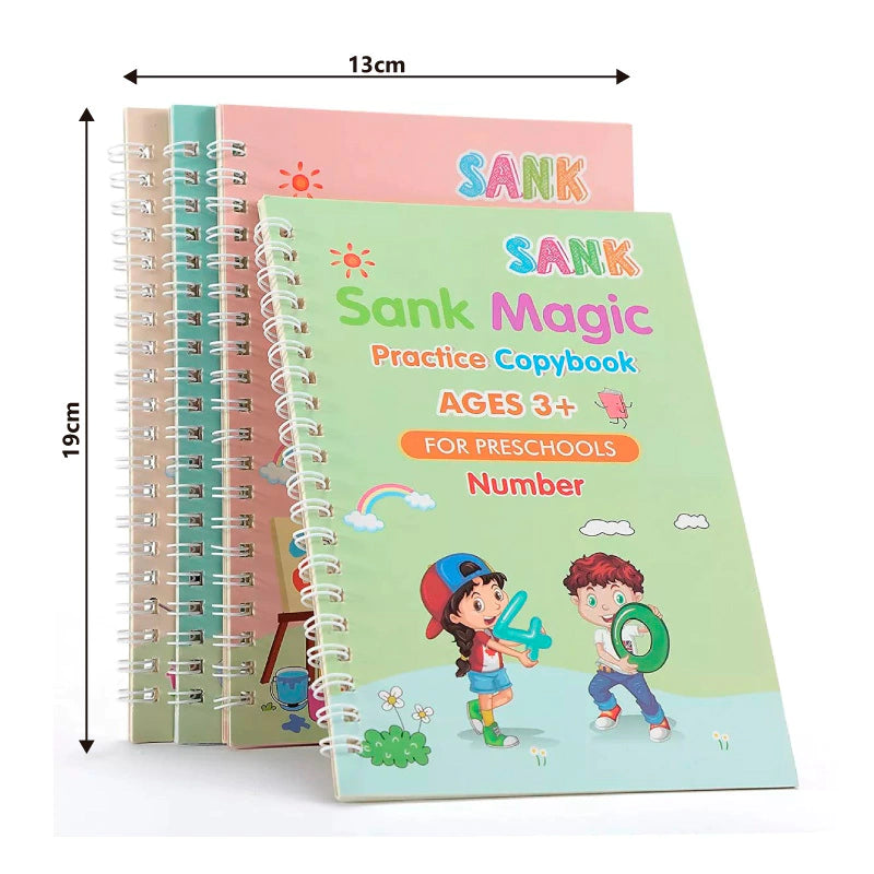 Kit x 4 Livros de Caligrafia Magic Ink Reutilizáveis