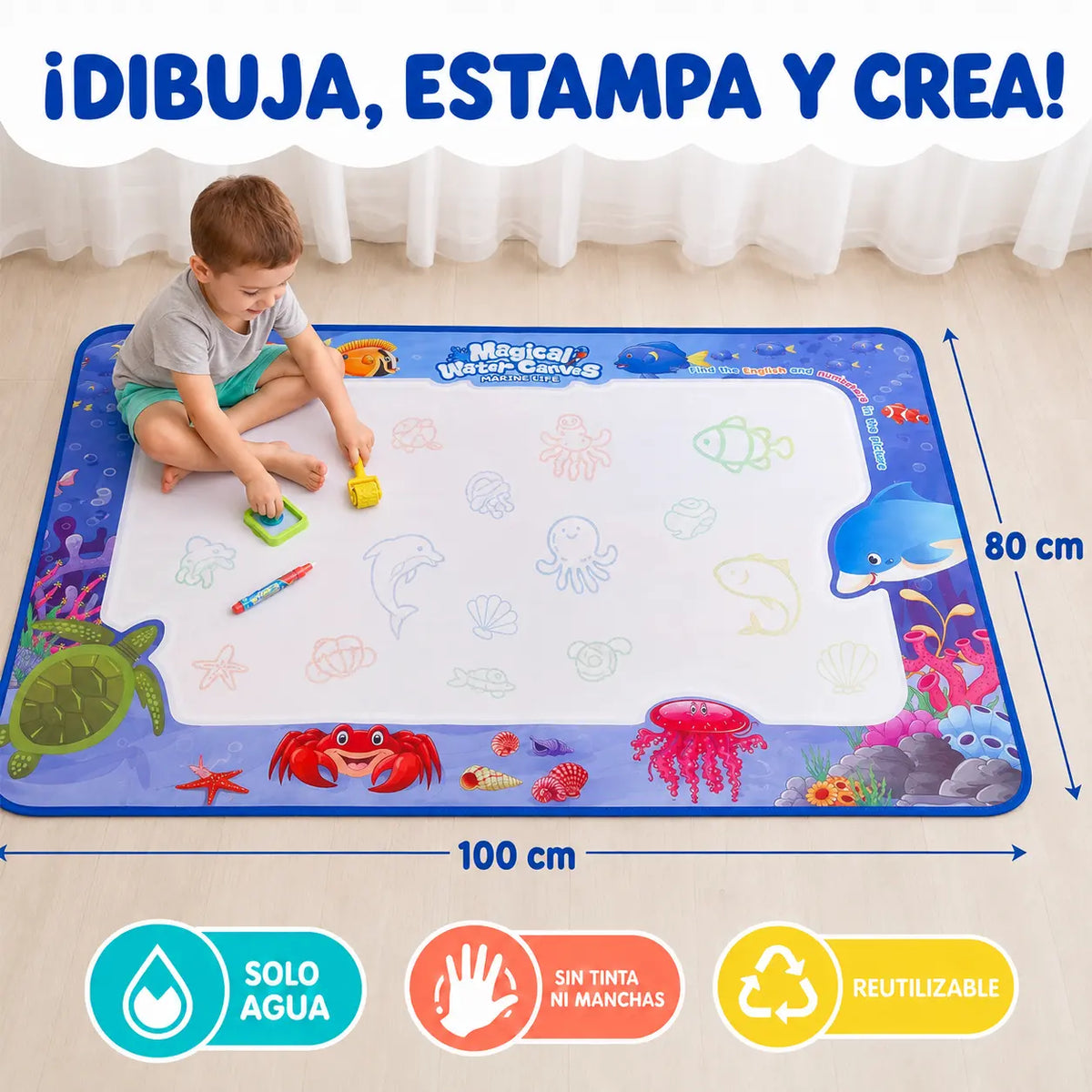 Alfombra Mágica para Dibujar con Agua + Obsequio 🎁