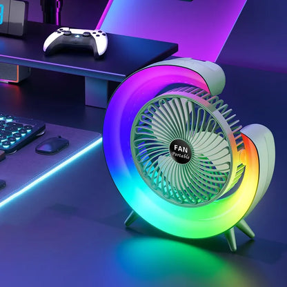 Ventilador de Mesa con Luz RGB 🌀