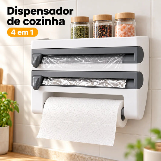 Dispensador de Papel de Cozinha 4 em 1