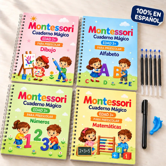 Kit x ​​​​4 Livros de Caligrafia Magic Ink Reutilizáveis